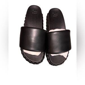 A New Day Black Slide Sandals